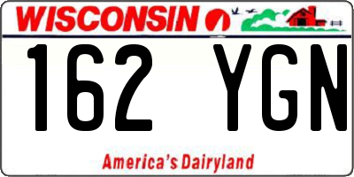 WI license plate 162YGN