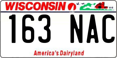 WI license plate 163NAC