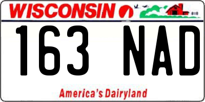 WI license plate 163NAD