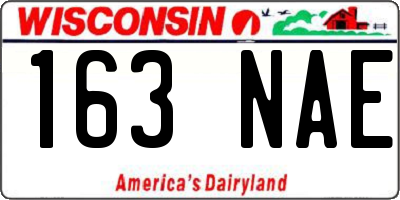 WI license plate 163NAE