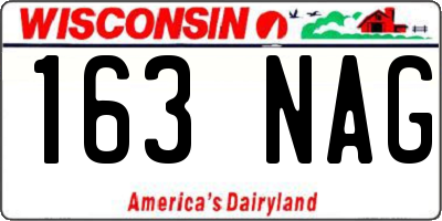 WI license plate 163NAG