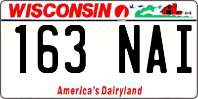 WI license plate 163NAI