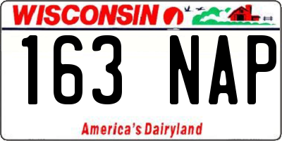 WI license plate 163NAP