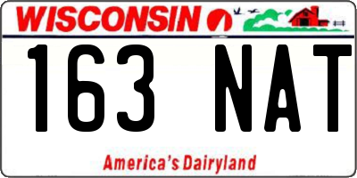 WI license plate 163NAT