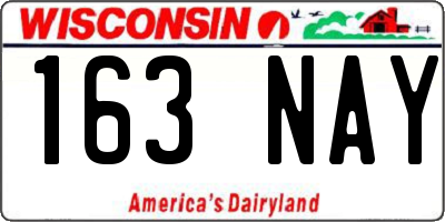 WI license plate 163NAY
