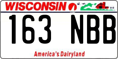WI license plate 163NBB