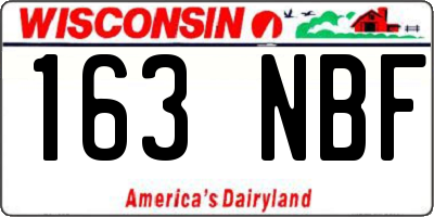 WI license plate 163NBF