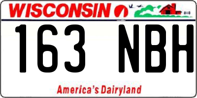 WI license plate 163NBH