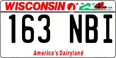 WI license plate 163NBI