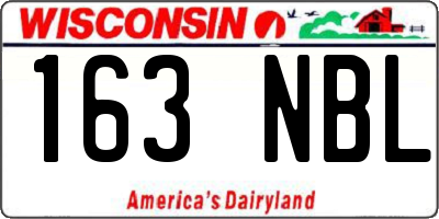 WI license plate 163NBL