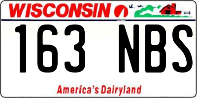 WI license plate 163NBS