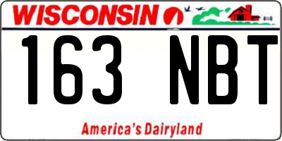 WI license plate 163NBT