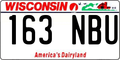 WI license plate 163NBU