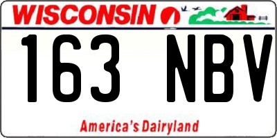 WI license plate 163NBV