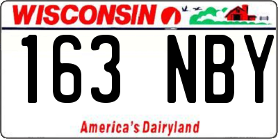 WI license plate 163NBY
