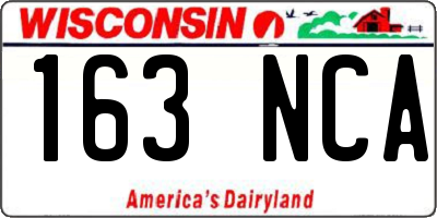 WI license plate 163NCA