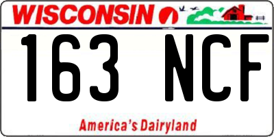 WI license plate 163NCF