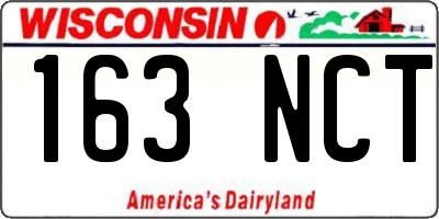 WI license plate 163NCT
