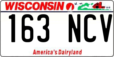 WI license plate 163NCV