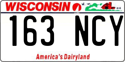 WI license plate 163NCY