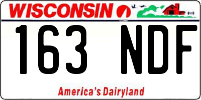 WI license plate 163NDF