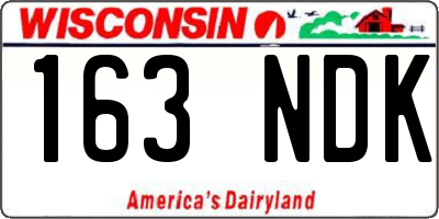 WI license plate 163NDK