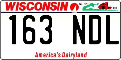 WI license plate 163NDL