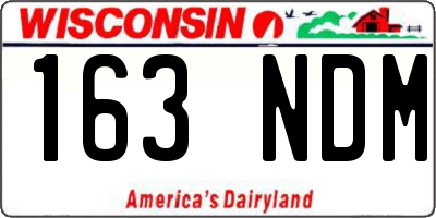 WI license plate 163NDM