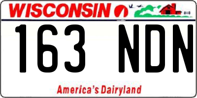 WI license plate 163NDN