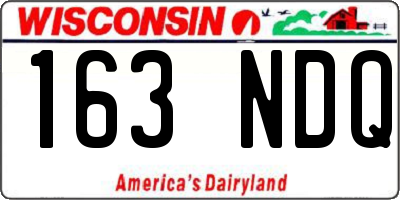 WI license plate 163NDQ