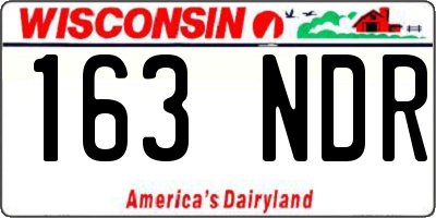 WI license plate 163NDR