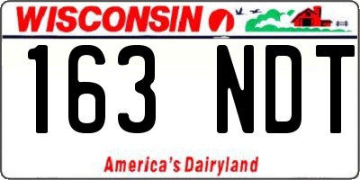 WI license plate 163NDT