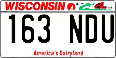 WI license plate 163NDU