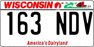 WI license plate 163NDV