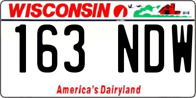 WI license plate 163NDW
