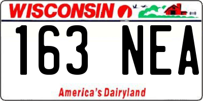 WI license plate 163NEA