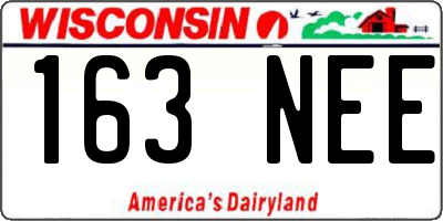 WI license plate 163NEE