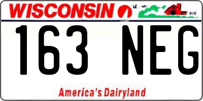 WI license plate 163NEG