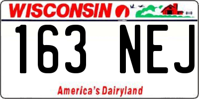 WI license plate 163NEJ