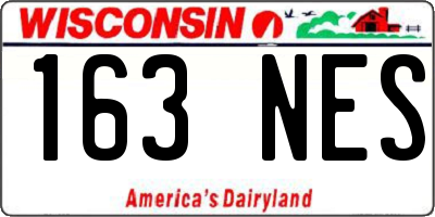 WI license plate 163NES