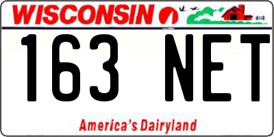 WI license plate 163NET