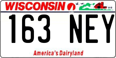 WI license plate 163NEY