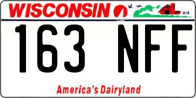 WI license plate 163NFF