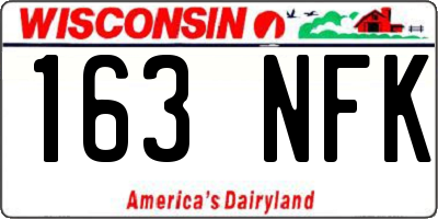 WI license plate 163NFK