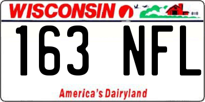WI license plate 163NFL