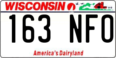WI license plate 163NFO