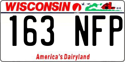 WI license plate 163NFP