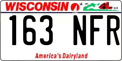 WI license plate 163NFR