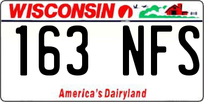 WI license plate 163NFS