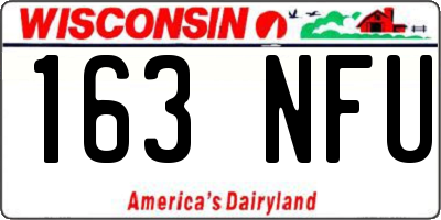 WI license plate 163NFU